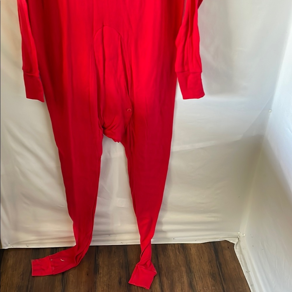 Vibrant Red Button-Up longjohns thermals - Picture 5 of 6
